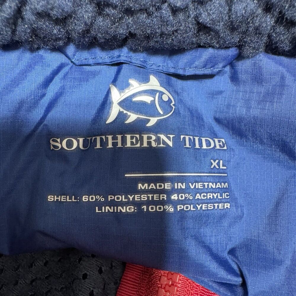 Southern Tide Sherpa Full Zip Vest Jacket Men's XL Navy Casual Comfort Preppy - Picture 5 of 13